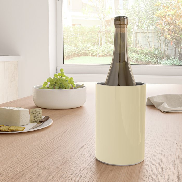 Lemon Honey Creme Pale Soft Yellow Solid Matte Colour Blocks Wine Chiller Gallery Image 4