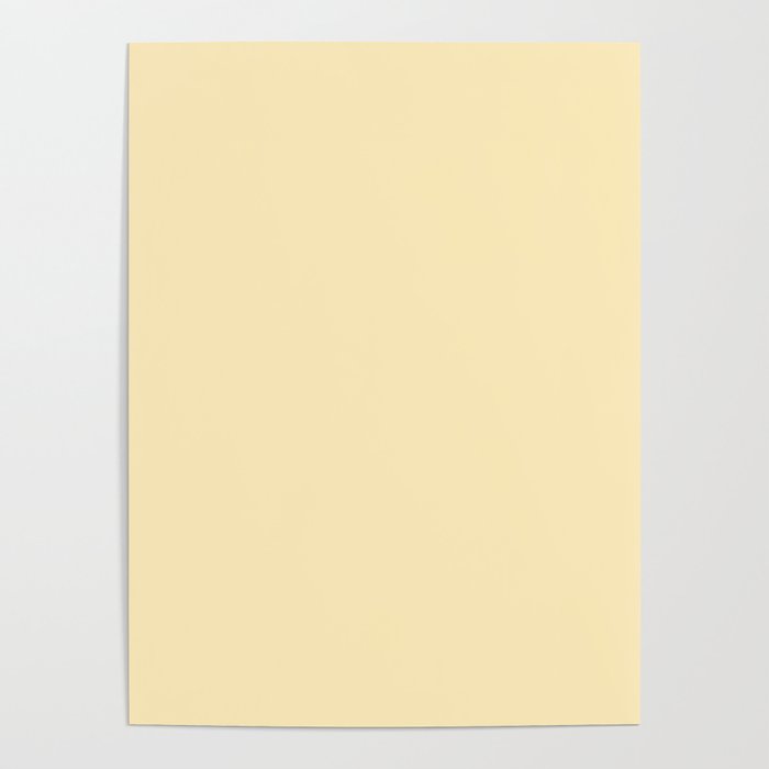 Lemon Honey Creme Pale Soft Yellow Solid Matte Colour Blocks Poster Gallery Image 4