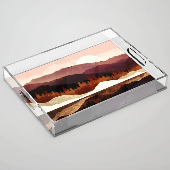 Rose Mountain Reflection Acrylic Tray Gallery Image 1