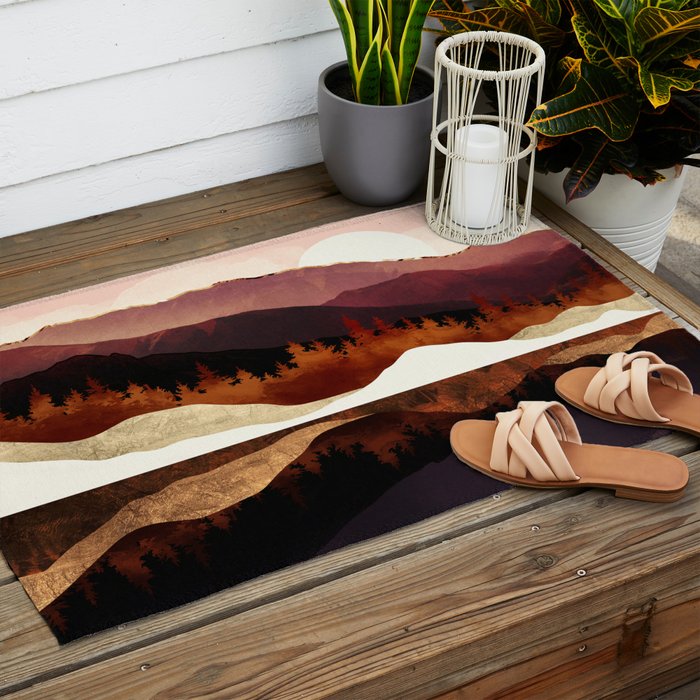 Rose Mountain Reflection Outdoor Rug Gallery Image 2