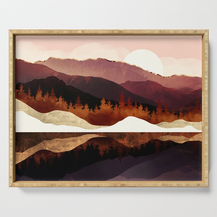 Rose Mountain Reflection Serving Tray Gallery Image 1