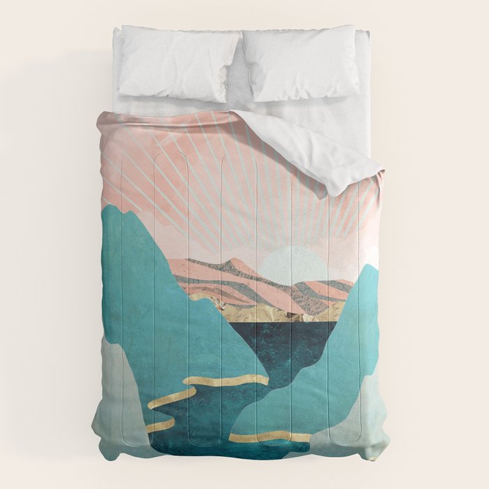 Mint Mountains Comforter Gallery Image 1