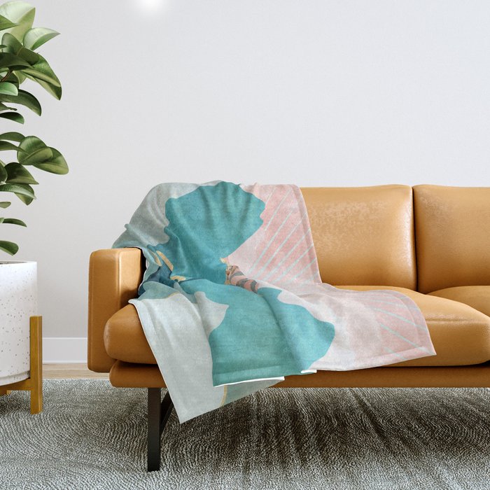 Mint Mountains Throw Blanket Gallery Image 1