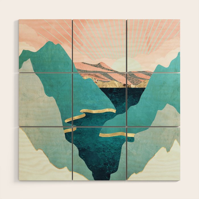 Mint Mountains Wood Wall Art Gallery Image 1