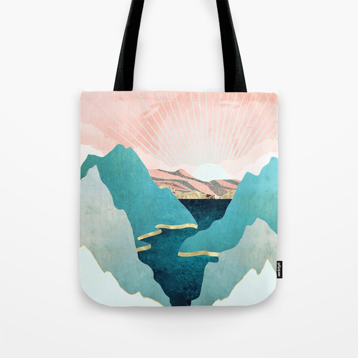 Mint Mountains Tote Bag Gallery Image 1