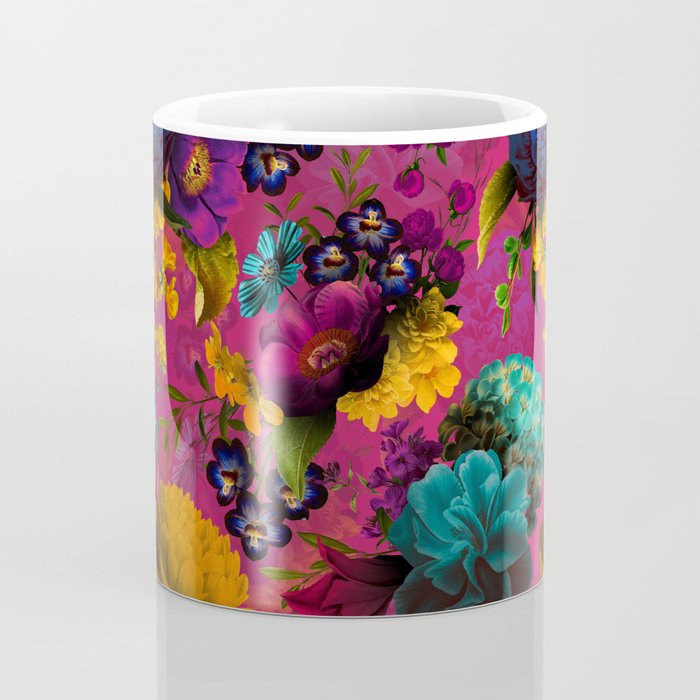 Vintage & Shabby Chic - Purple Botanical Lush Flowers Midnight Garden Coffee Mug Gallery Image 4