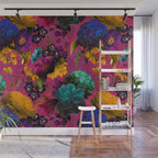 Vintage & Shabby Chic - Purple Botanical Lush Flowers Midnight Garden Wall Mural Gallery Image 1