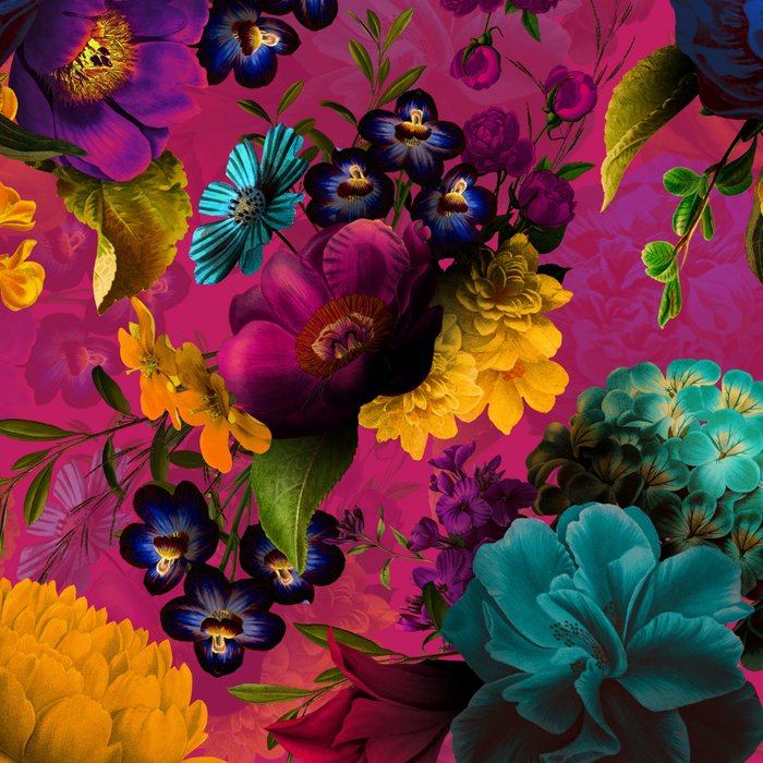 Vintage & Shabby Chic - Purple Botanical Lush Flowers Midnight Garden Coffee Mug Gallery Image 2