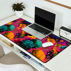 Vintage & Shabby Chic - Purple Botanical Lush Flowers Midnight Garden Desk Mat Gallery Image 2