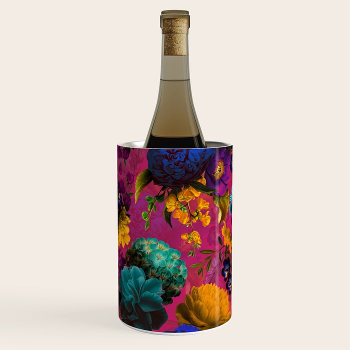 Vintage & Shabby Chic - Purple Botanical Lush Flowers Midnight Garden Wine Chiller Gallery Image 3