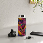 Vintage & Shabby Chic - Purple Botanical Lush Flowers Midnight Garden Water Bottle Gallery Image 4
