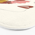 Colorful Thoughts Minimal Line Art Woman Face I Bath Mat Gallery Image 3