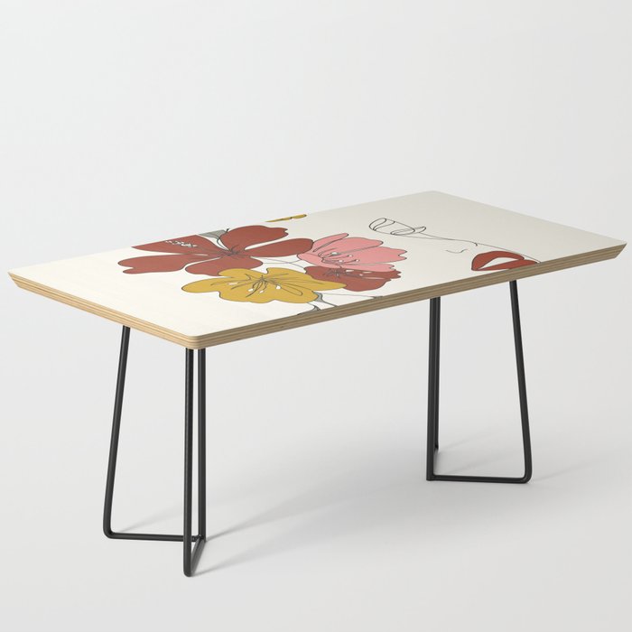 Colorful Thoughts Minimal Line Art Woman Face I Coffee Table Gallery Image 1
