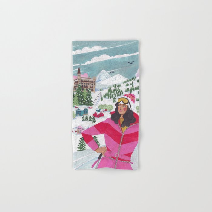 Woman in Gstaad Switzerland Bath Towel Gallery Image 1