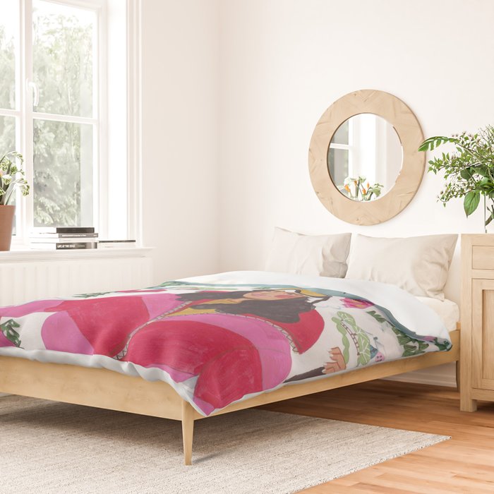 Woman in Gstaad Switzerland Duvet Cover Gallery Image 2