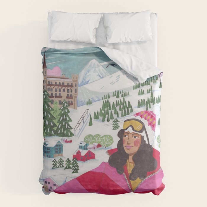 Woman in Gstaad Switzerland Duvet Cover Gallery Image 6