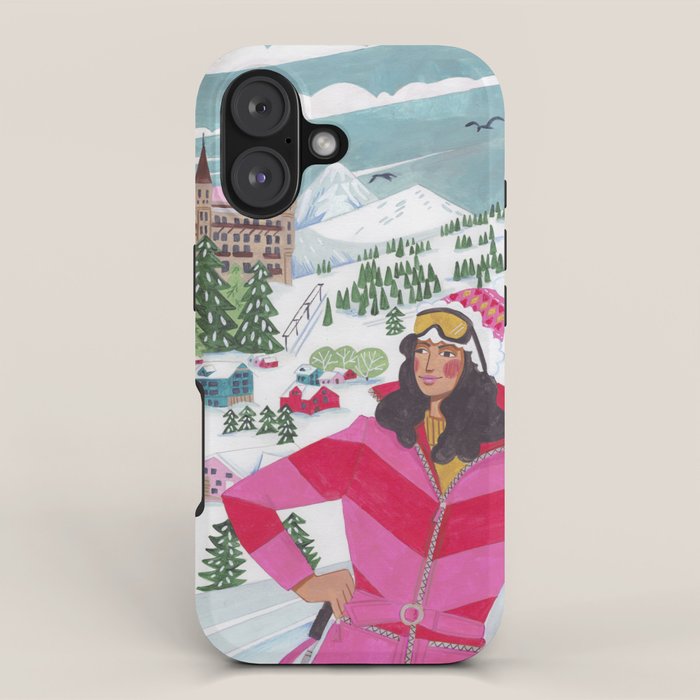 Woman in Gstaad Switzerland iPhone Case Gallery Image 1
