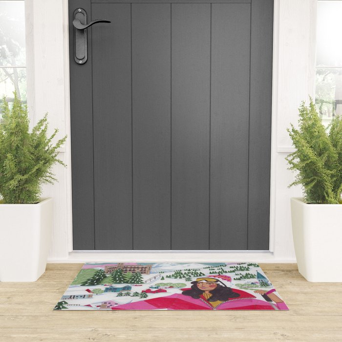 Woman in Gstaad Switzerland Welcome Mat Gallery Image 3