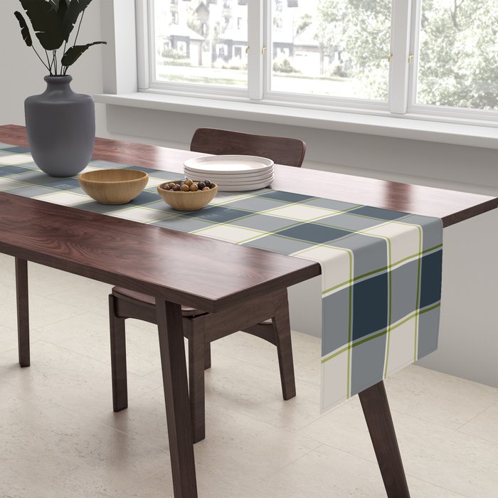 Modern Tartan in Earth Tones Table Runner Gallery Image 2