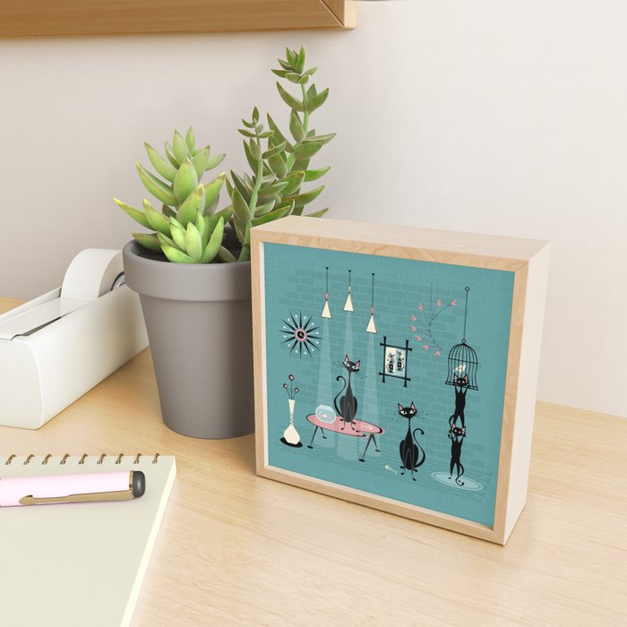 Mid Century Kitty Mischief - ©studioxtine Mini Art Print Gallery Image 2