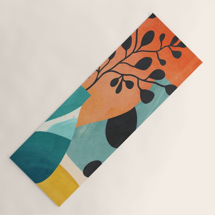 Modern Abstract Vases with Plant 2 Yoga Mat Gallery Image 1