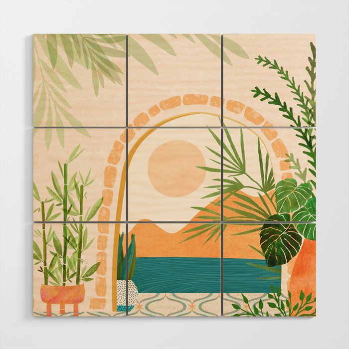 Baja California Villa Landscape Wood Wall Art Gallery Image 1