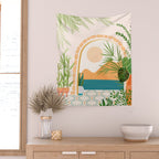 Baja California Villa Landscape Wall Tapestry Gallery Image 2