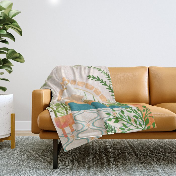 Baja California Villa Landscape Throw Blanket Gallery Image 1