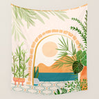 Baja California Villa Landscape Wall Tapestry Gallery Image 4