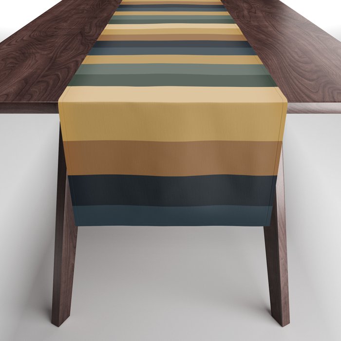 Mixed Stripes Pattern XXV Bold Earthy Table Runner Gallery Image 1