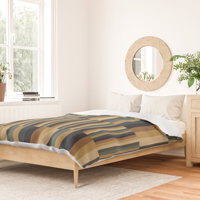 Mixed Stripes Pattern XXV Bold Earthy Duvet Cover Gallery Image 2