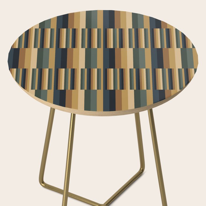 Mixed Stripes Pattern XXV Bold Earthy Side Table Gallery Image 2