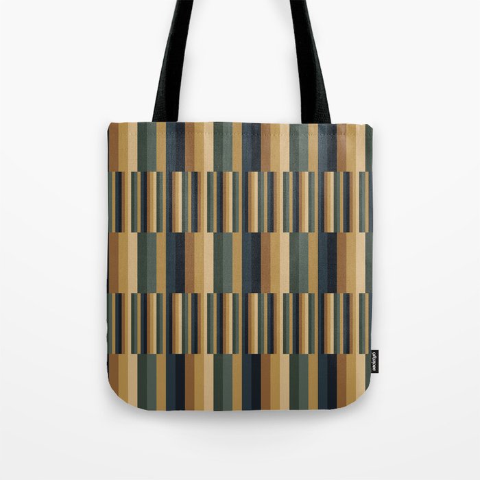 Mixed Stripes Pattern XXV Bold Earthy Tote Bag Gallery Image 1