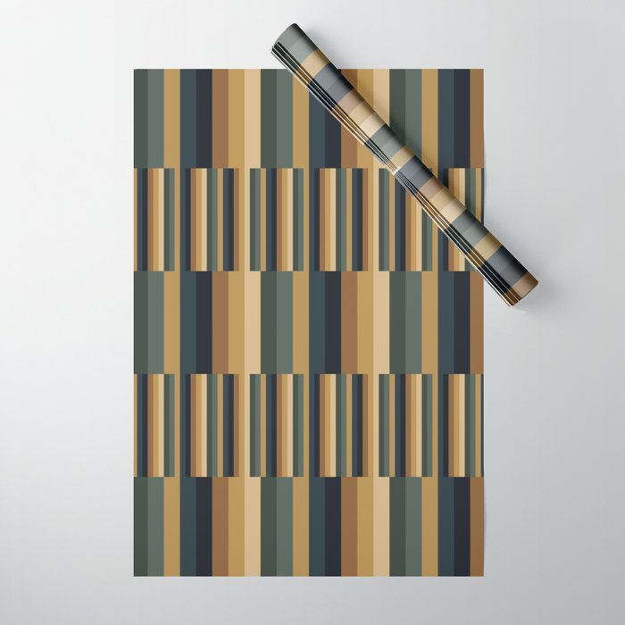 Mixed Stripes Pattern XXV Bold Earthy Wrapping Paper Gallery Image 1