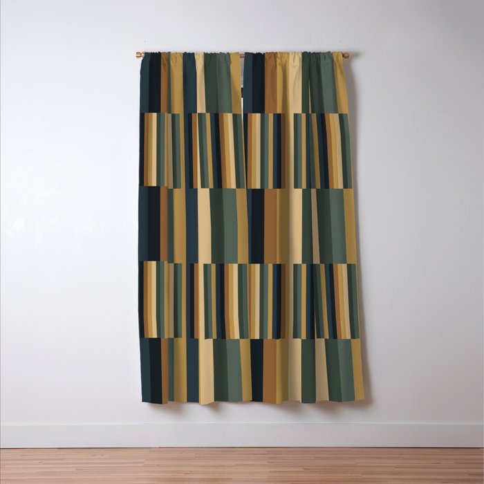 Mixed Stripes Pattern XXV Bold Earthy Window Curtain Gallery Image 3