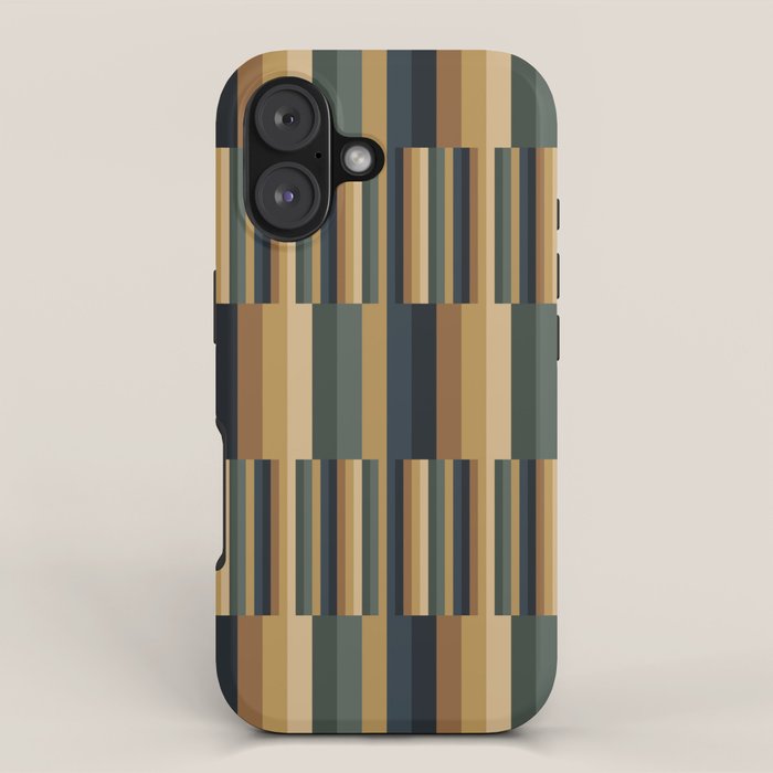 Mixed Stripes Pattern XXV Bold Earthy iPhone Case Gallery Image 1