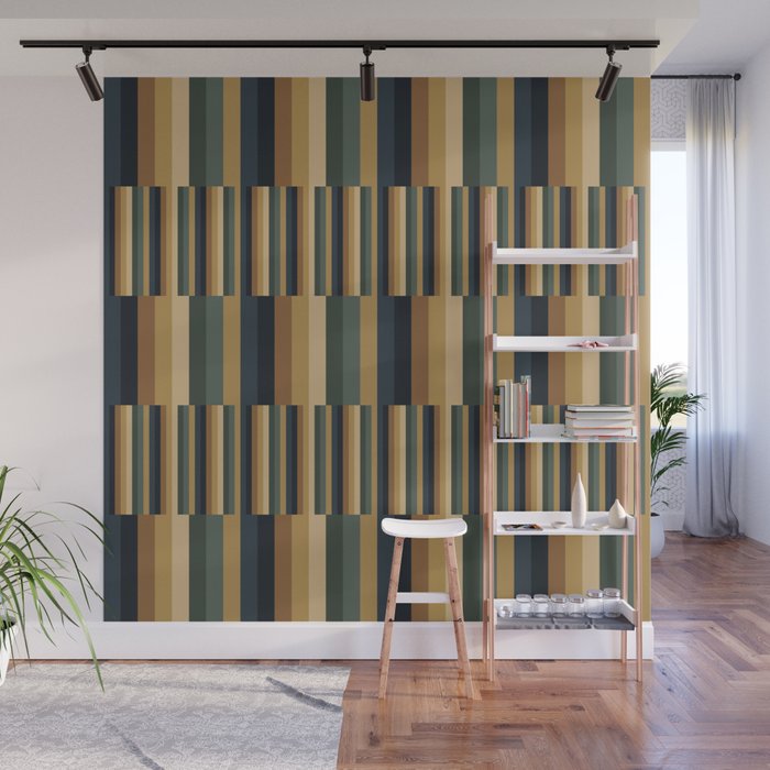 Mixed Stripes Pattern XXV Bold Earthy Wall Mural Gallery Image 1
