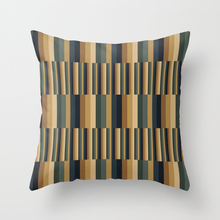 Mixed Stripes Pattern XXV Bold Earthy Throw Pillow Gallery Image 6