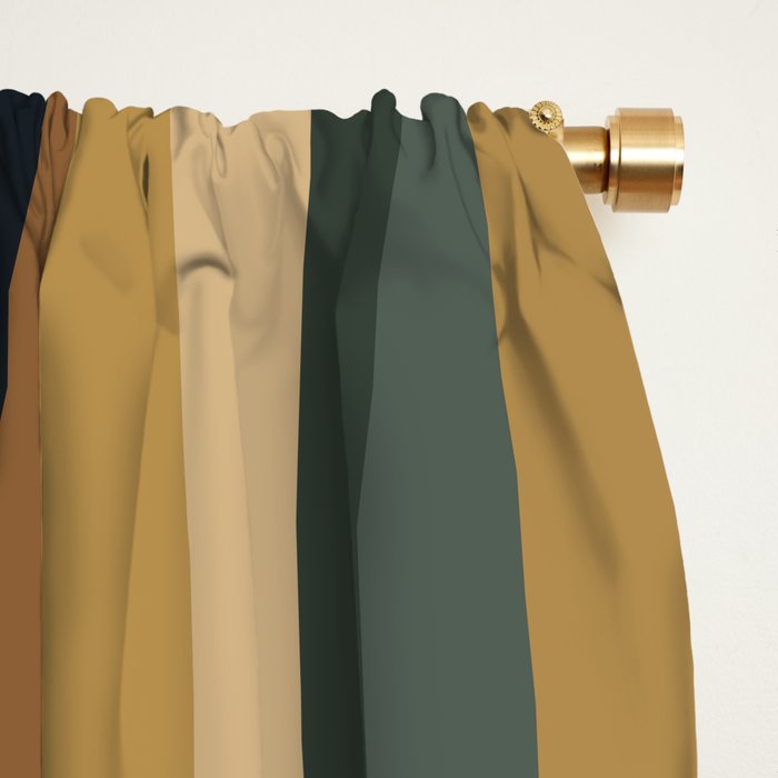 Mixed Stripes Pattern XXV Bold Earthy Window Curtain Gallery Image 2