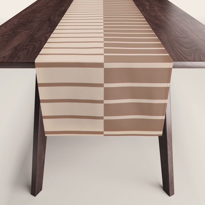 Color Block Lines XLII Coffee Creme Table Runner Gallery Image 1
