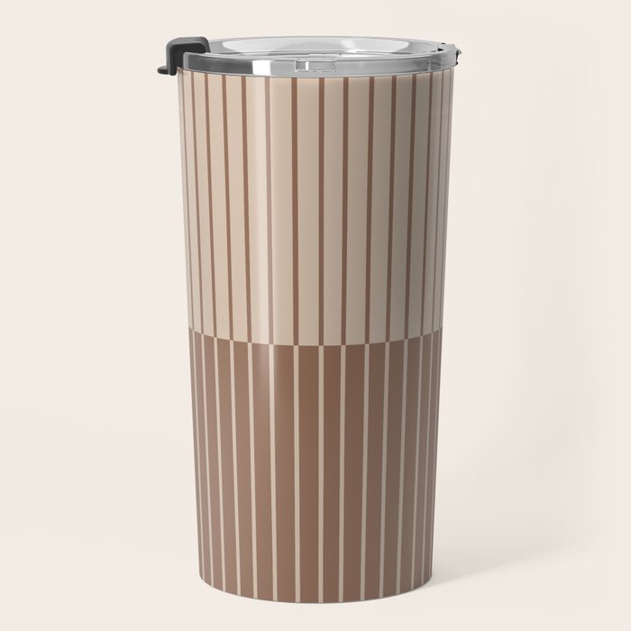 Color Block Lines XLII Coffee Creme Travel Mug Gallery Image 3