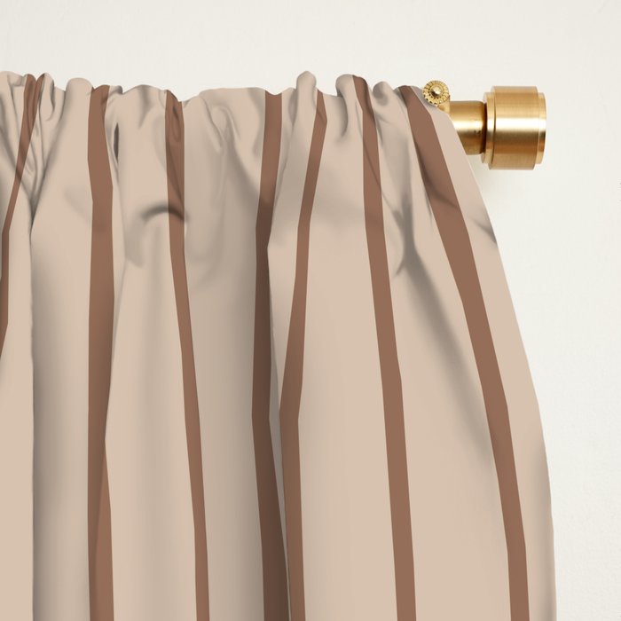 Color Block Lines XLII Coffee Creme Window Curtain Gallery Image 2