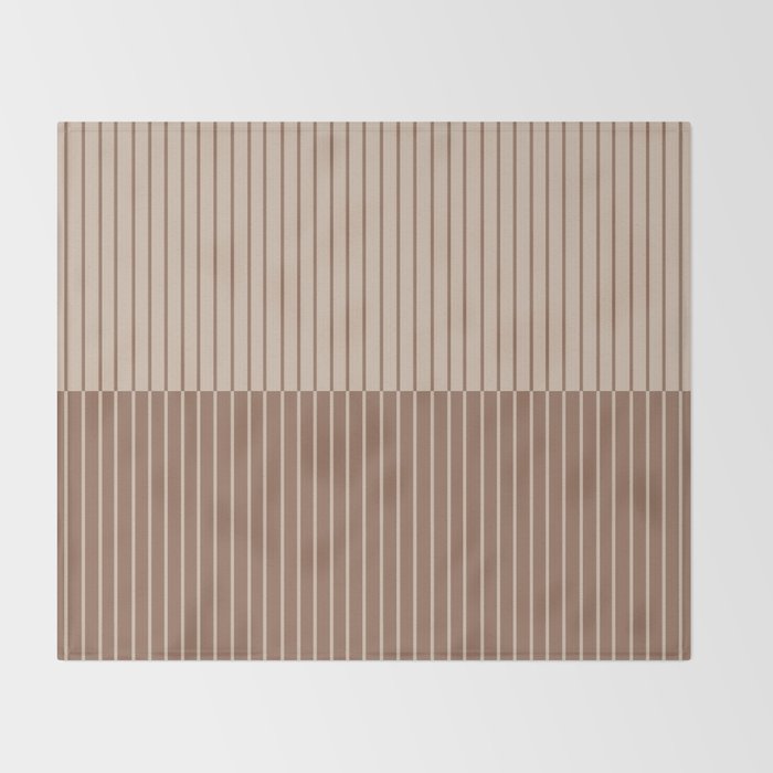 Color Block Lines XLII Coffee Creme Throw Blanket Gallery Image 2