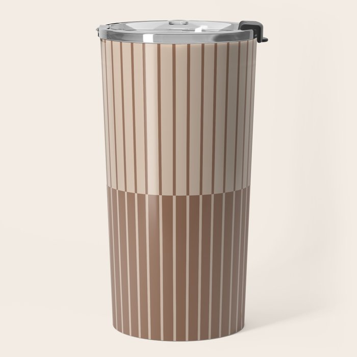 Color Block Lines XLII Coffee Creme Travel Mug Gallery Image 2