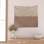 Color Block Lines XLII Coffee Creme Wall Tapestry Gallery Image 2