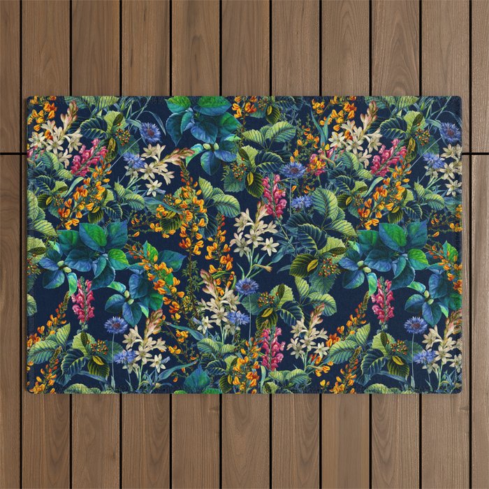Blue Night Garden Outdoor Rug Gallery Image 1