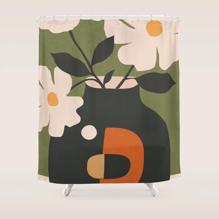 Geometric Blossom 3 Shower Curtain Gallery Image 1