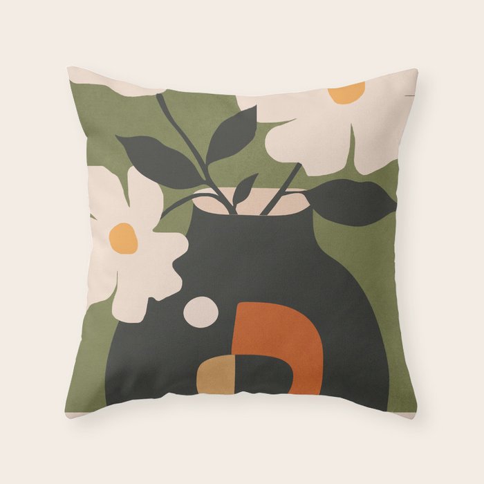 Geometric Blossom 3 Throw Pillow Gallery Image 6