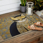 Klimt Black Cat Masked Bandit with Three Paws Outdoor Rug Gallery Image 2
