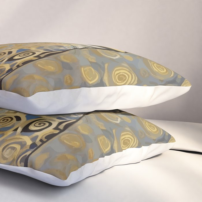 Klimt Black Cat Masked Bandit with Three Paws Pillow Sham Gallery Image 3